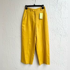 Zara dark yellow linen pants XS